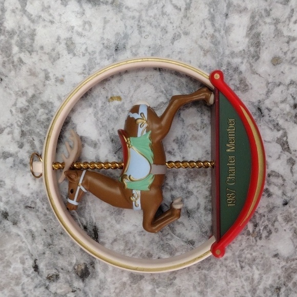 1987 Hallmark Keepsake Ornament Collectors Club "Carousel Reindeer" Christmas - Picture 8 of 12